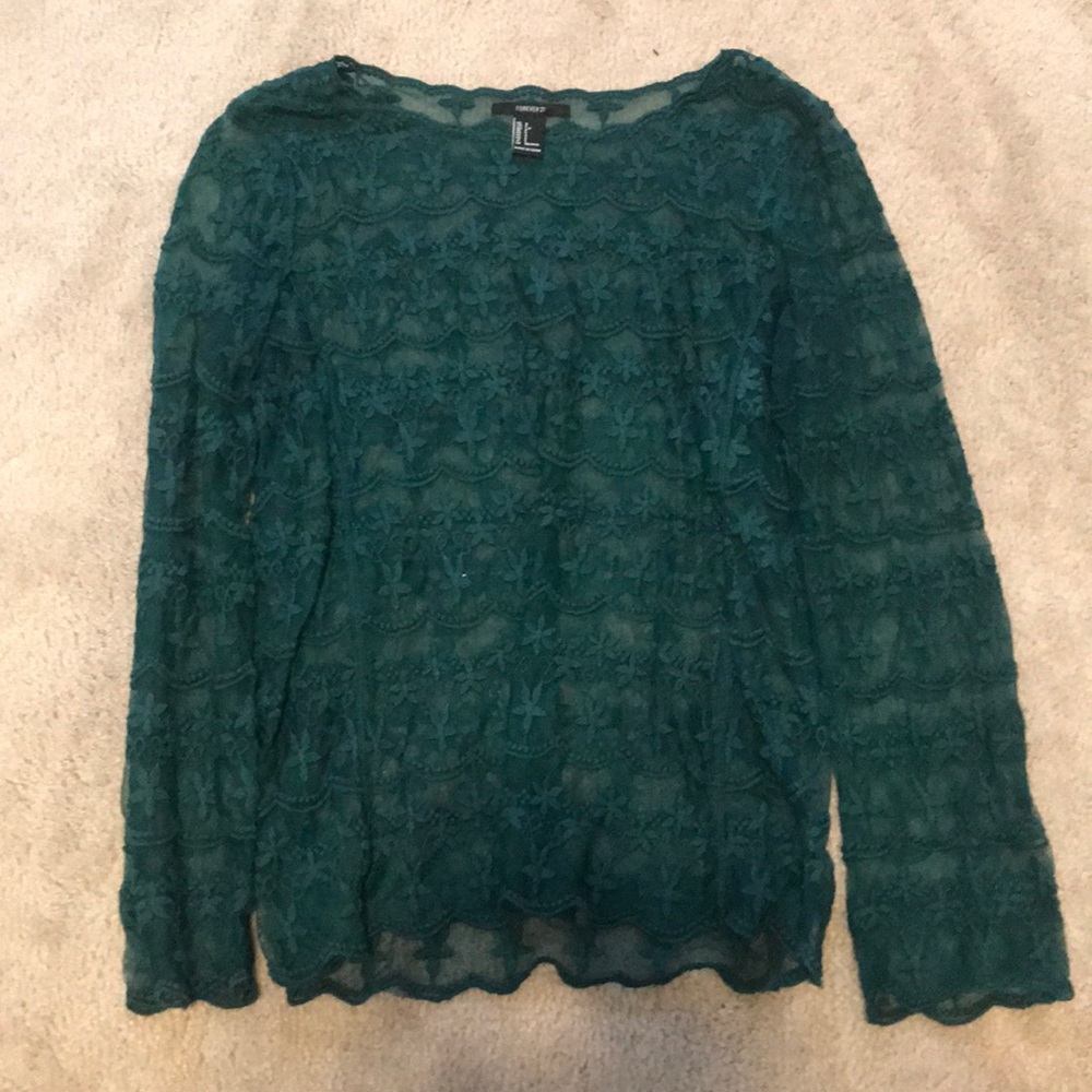 Green lace shirt